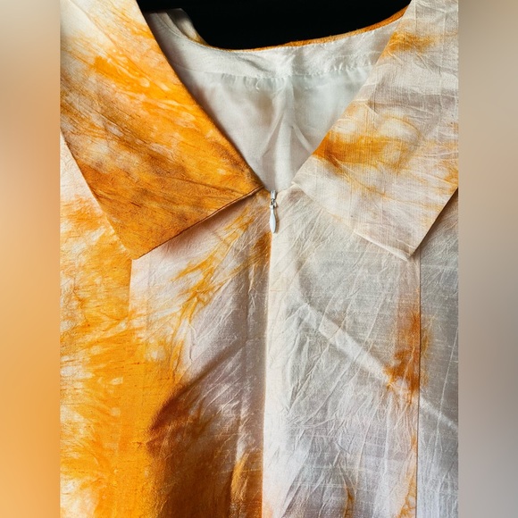 Karen Warren Silk Shift Dress Orange Sunburn Size 4 - Picture 5 of 6